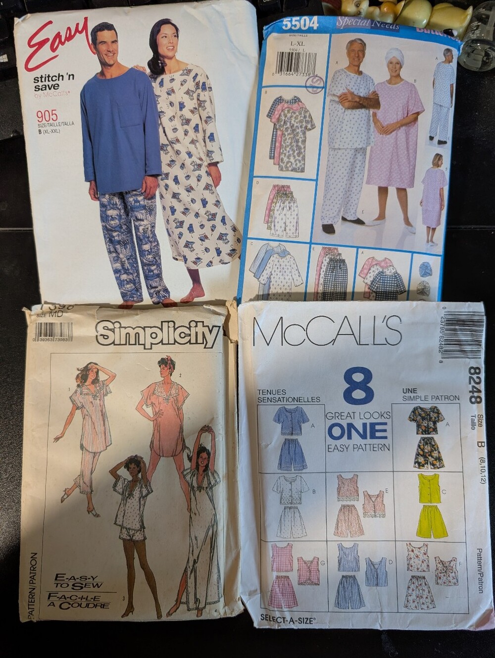 Sleepwear Sewing Pattern Bundle McCall's Simplicity Butterick Vintage Lot